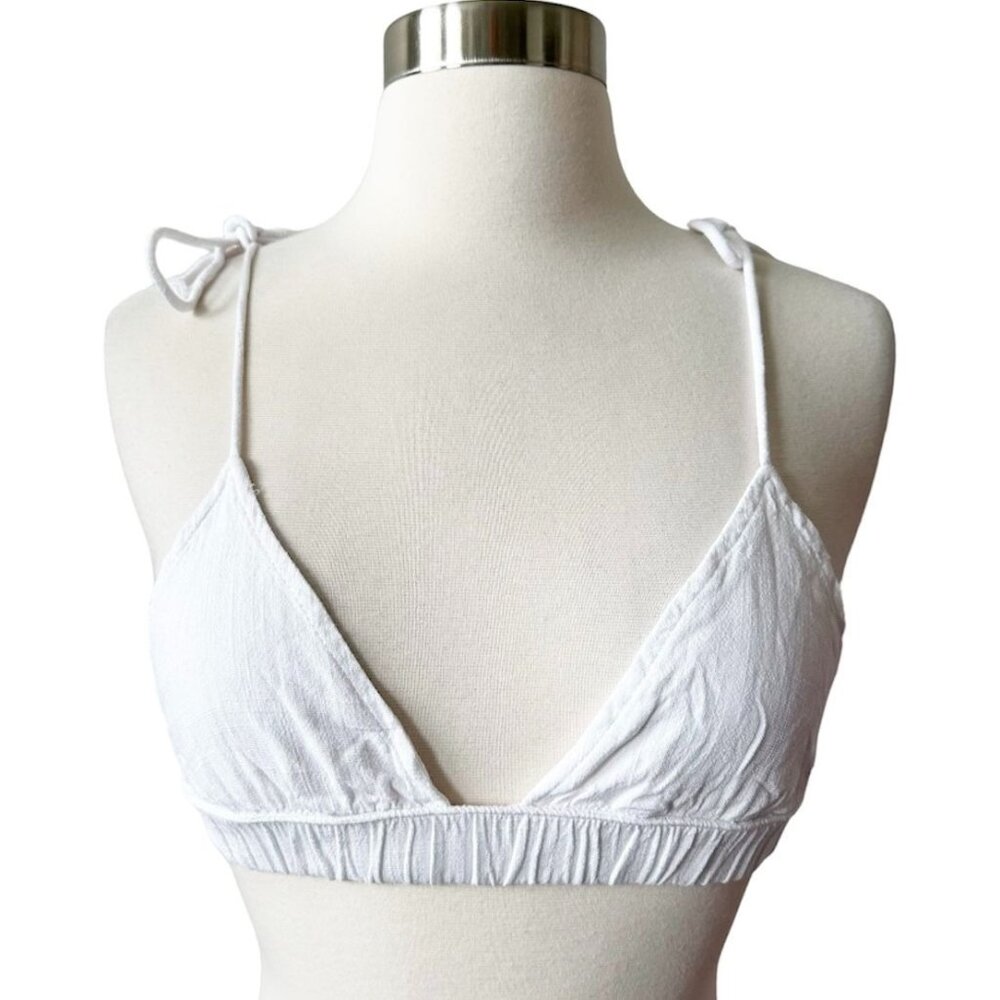 437 White Tie Shoulder Bikini Top - Picture 2 of 9